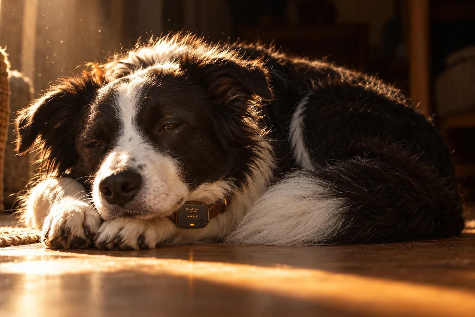 Pulse Rhythm at work: home-alone routine with Lucero on the collar